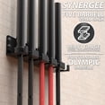 thumbnail image 2 of Synergee 1, 2 or 5 Barbell Holder. Vertical Hanging Barbell Rack. Holds Bars, Curl Bars, Hex Bars, Tricep Bars. Excellent Compact, Vertical Storage. Organization for Home, Commercial, Garage Gyms., 2 of 6