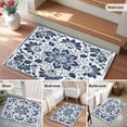 thumbnail image 5 of Rectangle Rug 2x3Ft Datura Flowers Seamless Ethnic Retro Floral Soft Indoor Throw Rugs Carpets for Living Dining Bedroom Kids Room Non-Slip Playroom Crawl Rug Floor Mats Blue White, 5 of 9