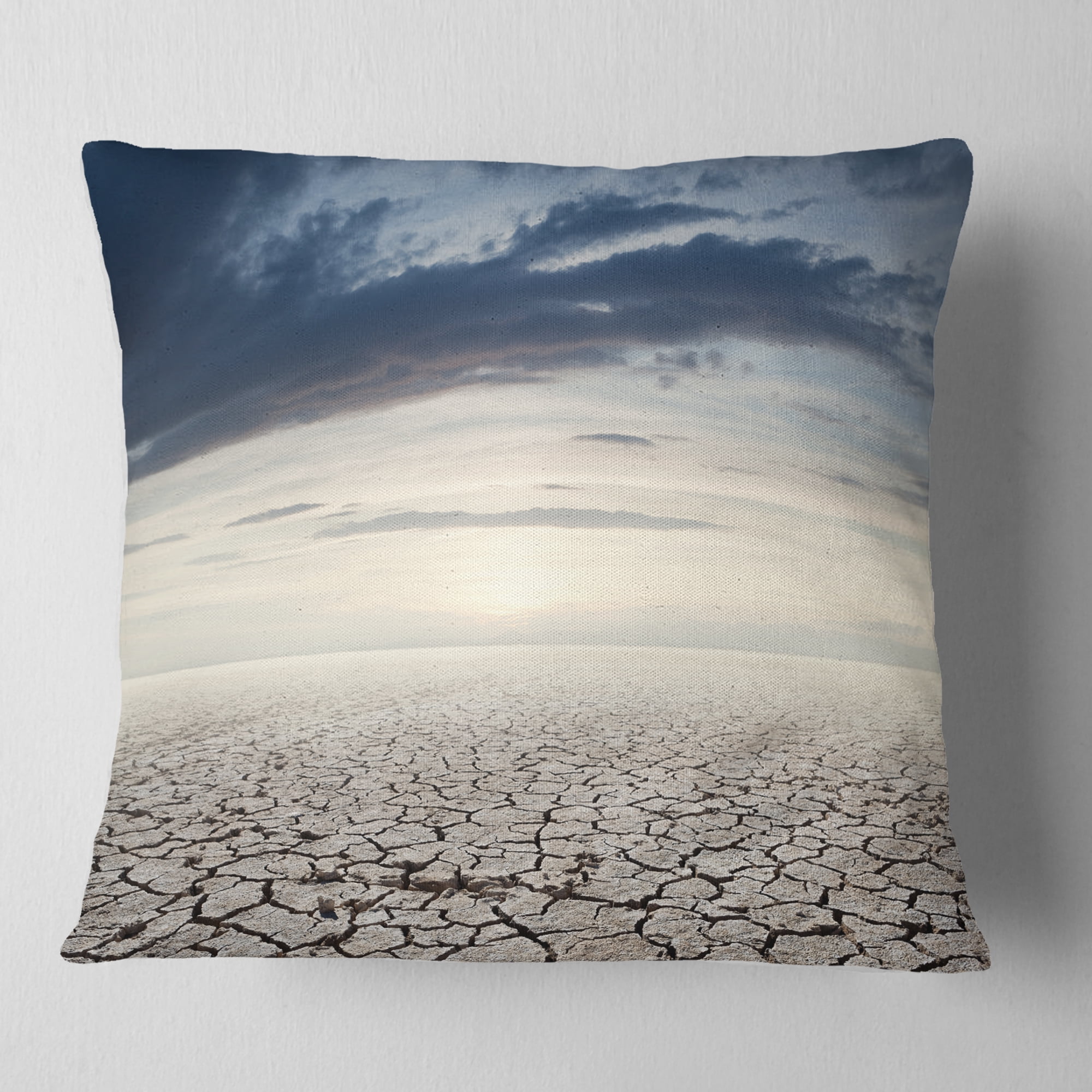 Designart Dry Soil Dreamscape - Landscape Photo Throw Pillow - 16x16