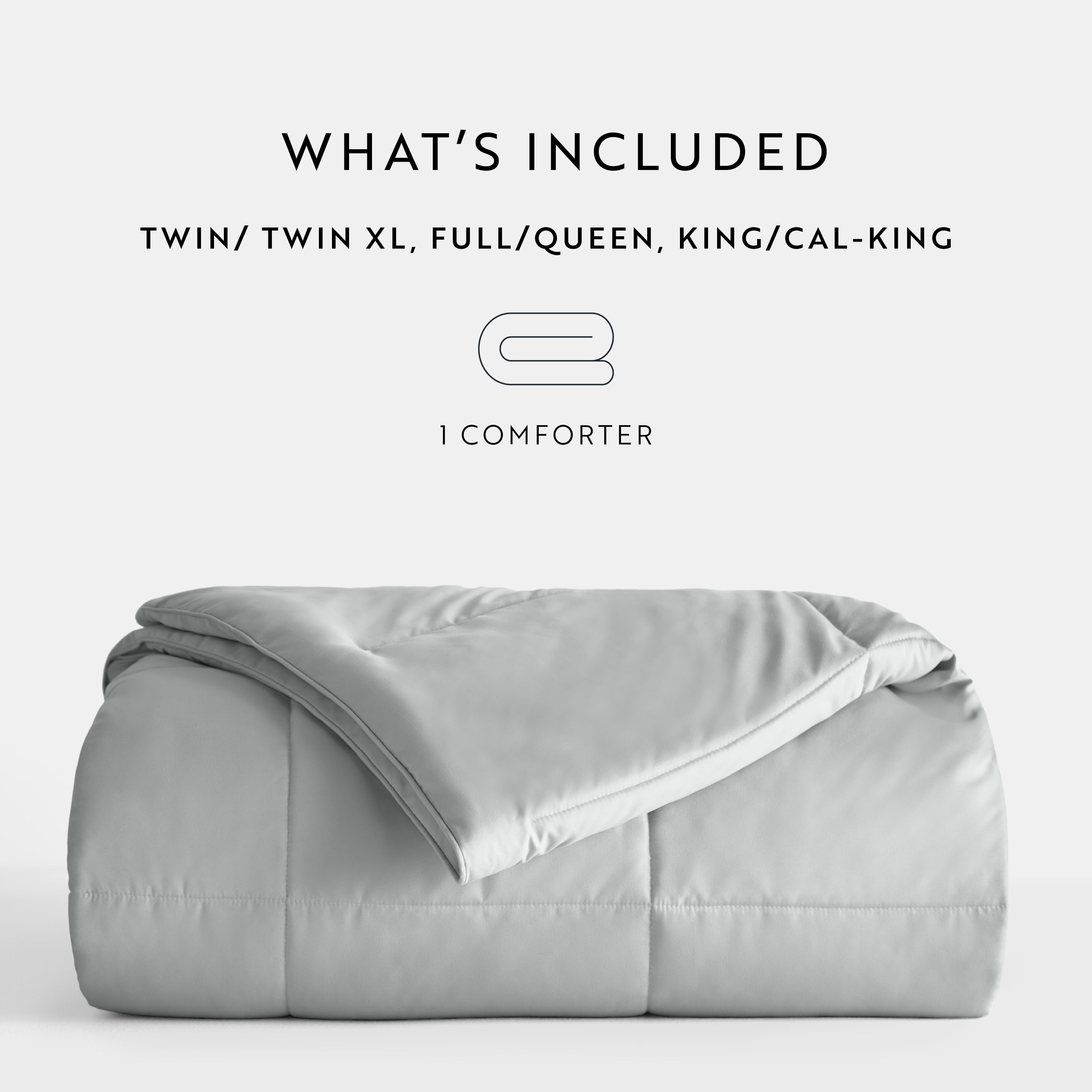 Noble Linens Light Gray All Season Lightweight Down-Alternative Solid Comforter, King/Cal King