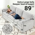thumbnail image 6 of YODOLLA 89" Sofa Couch for Living Room 3 Seats Chenille Futon Sofa with 2 Removable Pillows, Gray, 6 of 11
