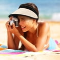 thumbnail image 5 of Sol Gat de visera Sombrero de playa plegable Bordeo ancho Sombrero Sports Sol Gat de la cola del sol Sombrero de paja de verano, 5 of 5