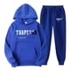 thumbnail image 1 of Chándal deportivo con capucha para mujer, ropa unisex de dos piezas para correr, jersey de manga larga, sudadera con capucha + conjunto de pantalones de chándal Azul real XXL, 1 of 2