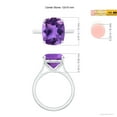 thumbnail image 4 of ANGARA Natural Cushion 4.6 ct Amethyst Ring with Hidden Accents in 925 Sterling Silver for Women (Size-12x10mm) | February Birthstone, Anniversary, Jewelry Gift for Women | Natural Amethyst Ring, 4 of 9