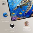 thumbnail image 4 of Turtle Swimming Colorful Coastal Wall Art Canvas Wall Art by Art Remedy, Black Floater Frame, 16" x 11", 4 of 7