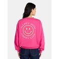 thumbnail image 3 of Mother’s Day Women’s Happy Mom Smiley Graphic Sweatshirt from Way to Celebrate, Sizes S-XXXL, 3 of 5
