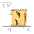 thumbnail image 4 of 925 Sterling Silver Polished Gold Plated Reflections Letter Name Personalized Monogram Initial N Bead Charm 8.18x6.36mm, 4 of 6