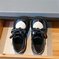 thumbnail image 6 of Girls' Heart Rhinestone Bow Flat Shoes, Soft Sole Casual Mary Janes, Ideal for Daily School Outfits, Weekend Strolls and Small Gathering Occasions Black a 2.5-3 Years, 6 of 6