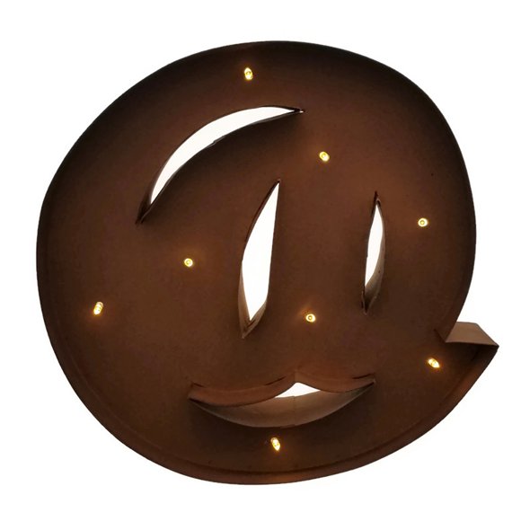 Lettres Décoratives Vintage Rustiques de 11 Pouces avec Lumière DEL Luisante - Symbole @