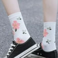 thumbnail image 4 of 5 Pairs Womens Cute Flower Patterned Funny Novelty Cotton Crew Socks, 4 of 8