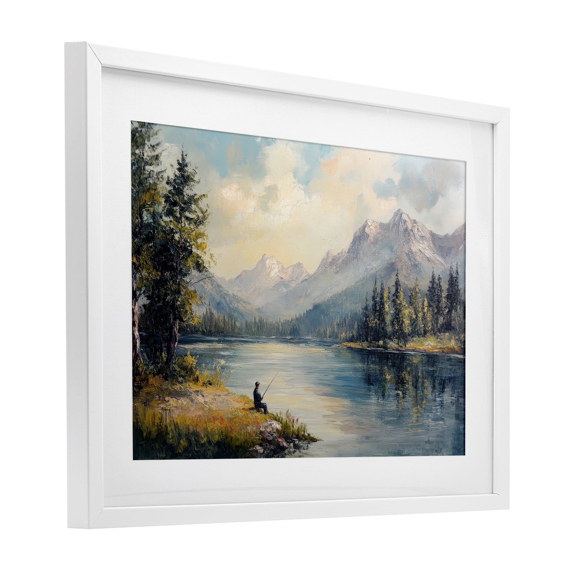 Stupell Industries Secret Fishing Spot White Framed Print Under Glass, design by Petal Prints Design