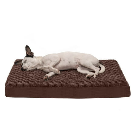 UPC: 0842229125597 | FurHaven Pet Products Ultra Plush Deluxe Full Support Solid Orthopedic Foam Pet Bed for Dogs & Cats – Chocolate Medium