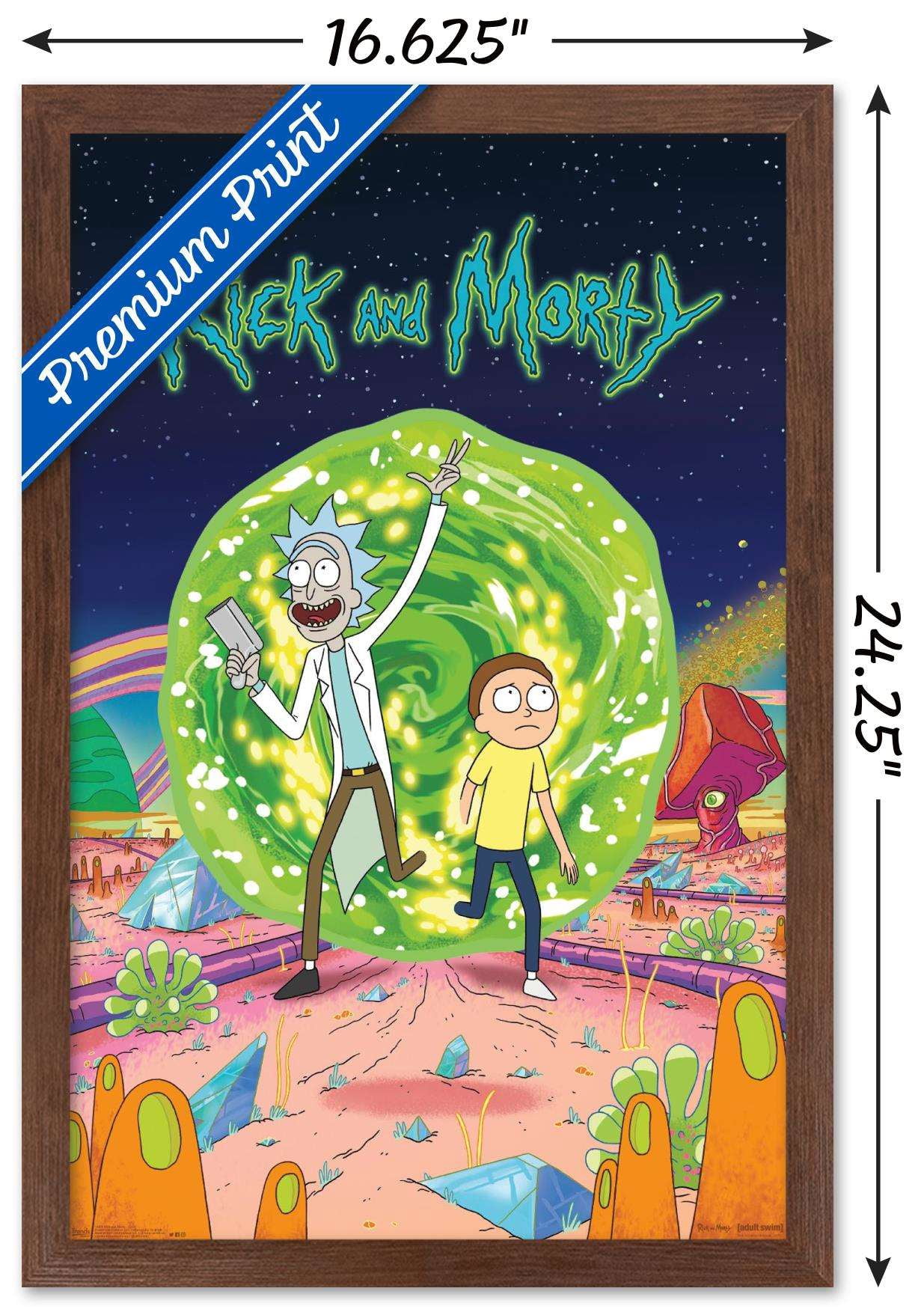Rick And Morty - Cover Wall Poster, 14.725" x 22.375", Framed