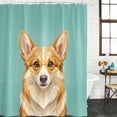 thumbnail image 2 of Green Dog Shower Curtain, Waterproof Shower Curtains for Bathroom, Funny Animals Modern Art Washable Fabric Bathtub Curtain Set Bath Decor with 12 Hooks Stall 36"x72", 2 of 8
