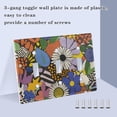 thumbnail image 3 of Yayeee Toggle Light Switch Wall Plate 2-Gang 4.56"x4.48" Decorative Outlet Cover, Blue Floral, 3 of 7