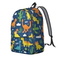 thumbnail image 2 of Cute Dinosaur Pattern Backpack for School,Cute School Bag,Schoolbag with Adjustable Shoulder Straps & Padded Back,15.7"x11.8"x5.5", 2 of 5