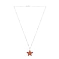 thumbnail image 5 of Juego de aretes y cadena con dije con forma de Estrella de mar, plata mexicana ley .925, Naranja, 5 of 5