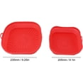 thumbnail image 2 of Huggegwe Doublures en Silicone pour Friteuse à Air Chaud, Doublure en Silicone Réutilisable, Pot Carré en Silicone pour Friteuse, pour Cuire Gâteaux Pain Viande 2 Pcs (Rouge) CJB91-46994, 2 of 9