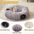 thumbnail image 4 of Cama túnel para gatos WINDRACING Donut con cojín lavable gris, 4 of 6