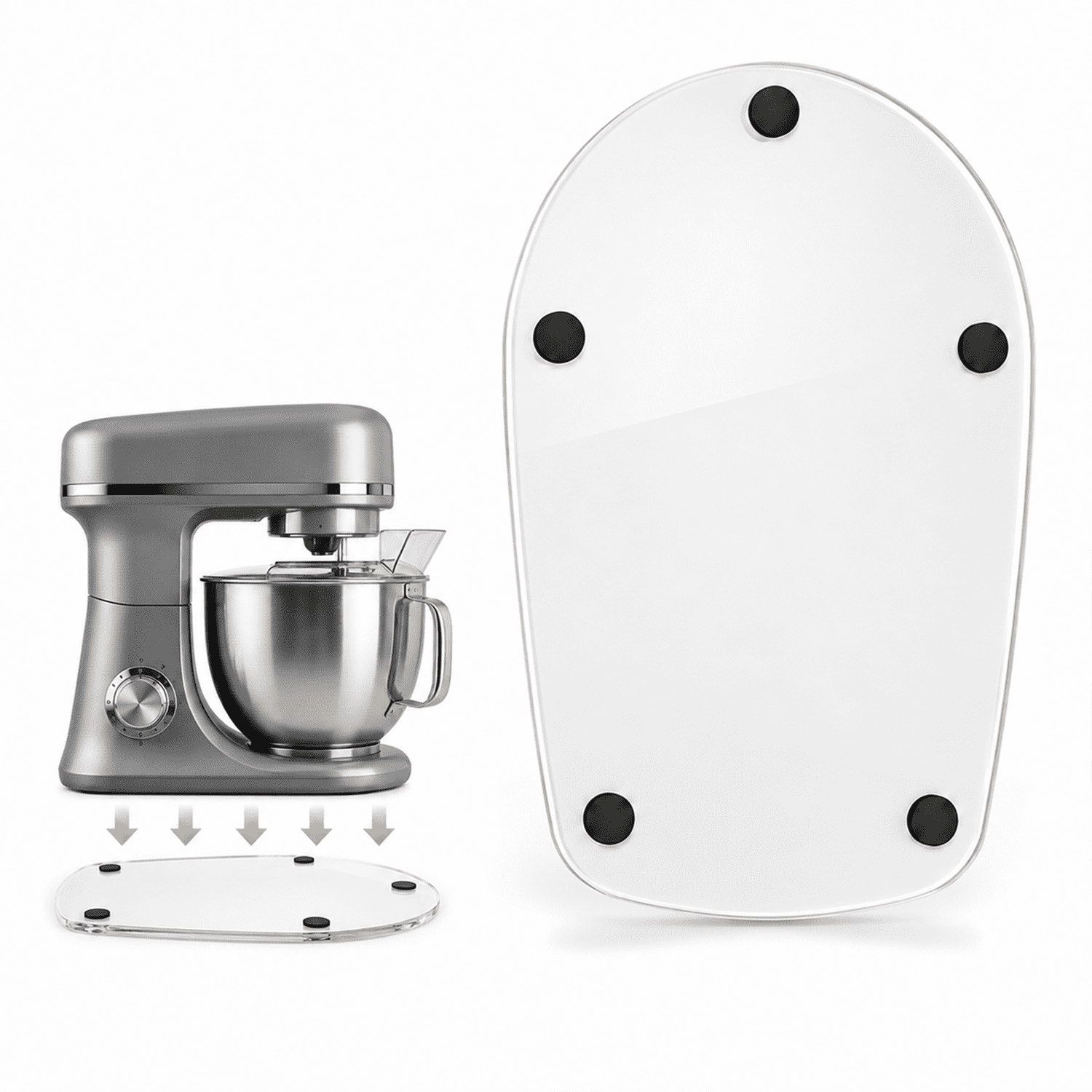 RYLZX Mixer Slider Mat for KitchenAid 4.5 QT Tilt Head Stand Mixer, Sliding Tray Slider Pad for Kitchen Aid 4.5 Qt Stand Mixers Accessories, Clear
