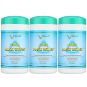 CPAP Cleaning Wipes - Sanitizies BIPAP and CPAP Masks - Removes Dirt and Oil - Clean Citrus Scent - 62 Wipes Per Canister - Pack of 3