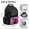 thumbnail image 4 of FKELYI 17 Inch School Backpack for Kids Schoolbag Primary School Daypack with Multi-Pockets Moon Star Cat Paw Black Print Spacious Rucksack Bookbag for Elementary Student, 4 of 7