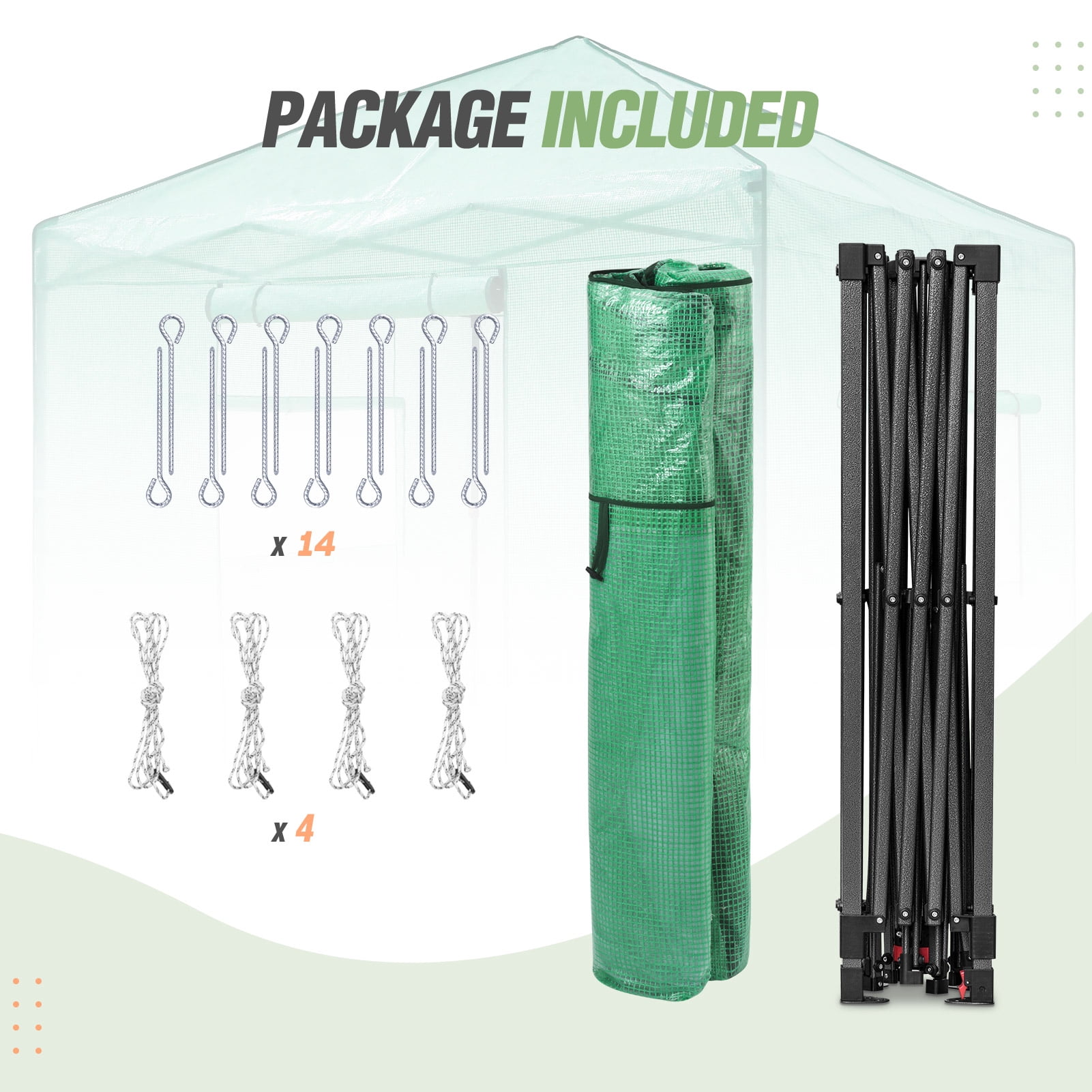 EAGLE PEAK 10x10 Portable Walk-in Greenhouse Instant Pop-up Easy Setup Indoor Outdoor Plant Gardening Green House Canopy,Green