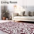 thumbnail image 2 of ODIKA 3'x5' Machine Washable Non-Slip Area Rug, Blossom Vine Intertwined Scrollwork High Traffic Rug, Brown, 614571, 2 of 7