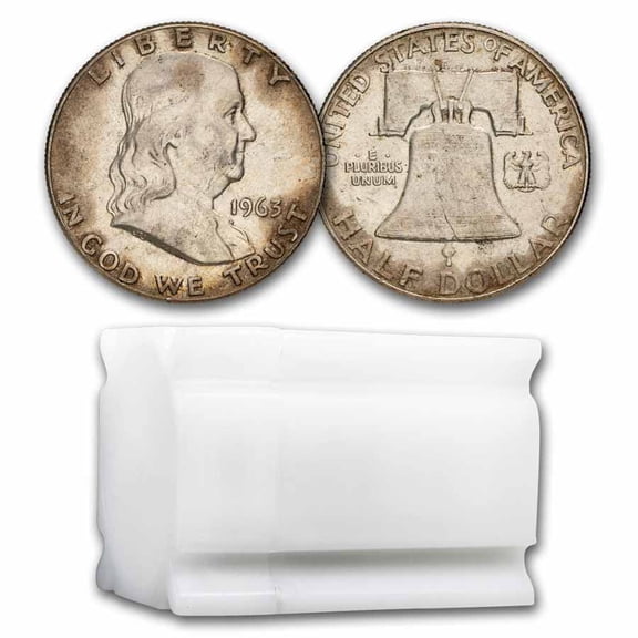 1963 Franklin Half Dollar 20-Coin Roll Avg Circ