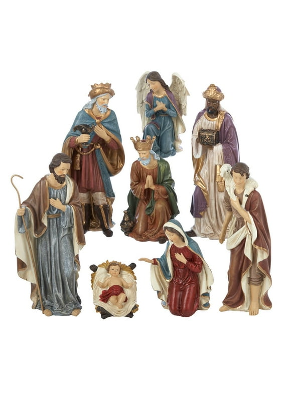 Kurt Adler 9-Inch Resin Nativity Set of 8 Pieces