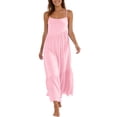 thumbnail image 2 of Mifsaly Spaghetti Strap Dresses for Women Sleeveless Flowy Maxi Sleeveless Dress Flattering Versatile Tiered Lightweight Beach Vacation Summer Sundress M, 2 of 9