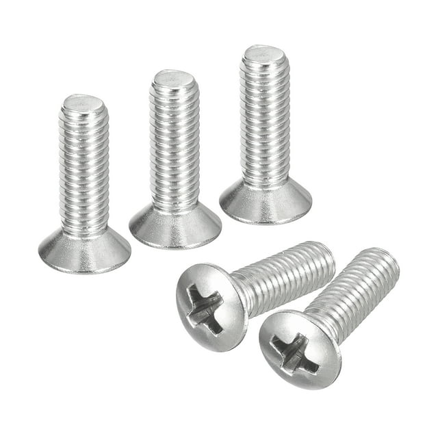 Unique Bargains M5x16mm Oval Head Phillips Machine Screws, 50 Pack 304 Stainless Steel Slightly Raised Countersunk Head Screws