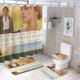 thumbnail image 1 of orgullo y prejuicio-theme 4-Piece Shower Curtain Set with Rugs, Waterproof Bathroom Decor Set Includes Bath Mat, U-Shaped Rug, Toilet Lid Cover and Curtain with Hooks, 1 of 6