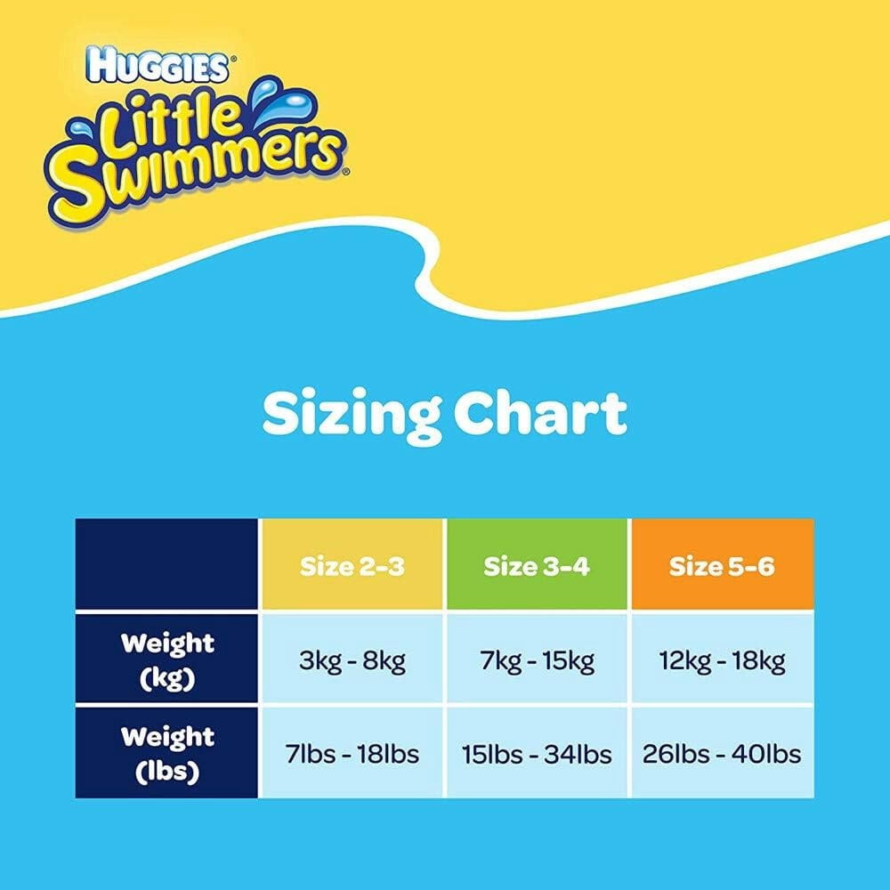 Huggies Little Swimmers Disposable Swim Nappies, Size 2-3 - 12 Nappies Total