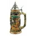 thumbnail image 3 of German Beer Stein Lion Stein ''The Mighty One'', 0.75 liter tankard, beer mug, cobalt, hand-painted, with pewter lid, 3 of 3
