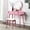 Pink, variant on Vanity And Stool In Gold Wood - Modern Design With Mirror Drawer For Balcony Package Stylish Functional Home