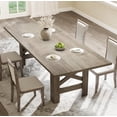 thumbnail image 4 of Wood Farmhouse Dining Table for 6-8, Heavy Duty Large Kitchen Table, 70.87" Long Rectangular Dining Room Tables with Strong Legs, Thickness Tabletop, for Big Family, Dinette, Rustic Grey, 4 of 8