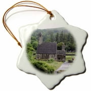 3dRose St Kevin, Wicklow Mountains, Glendalough, Ireland - EU15 LSE0004 - Lynn Seldon, Snowflake Ornament, Porcelain, 3-inch