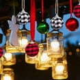 thumbnail image 2 of Farmhouse Buffalo Plaid Fabric Ball Ornament Decorative Plaid Ball Ornaments Hanging Ornament for Farmhouse Decoration Supplies (White and Black,12 Pieces), 2 of 7
