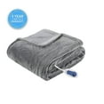 Beautyrest Heated Plush Oversized Solid Microlight Throw