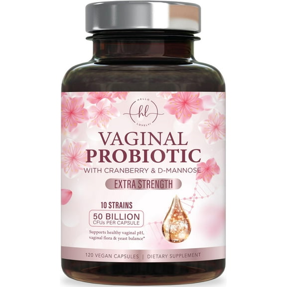 Vaginal Probiotics for Women - Gently Support Feminine Health, pH Balance, Healthy Odor & Vaginal Flora - 50 Billion CFU - Improved Formula with Lactobacillus, Prebiotics & Cranberry - 120 Capsules