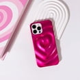 thumbnail image 6 of Compatible for iPhone 15 Pro Max Case Cute Love Heart Fashion Soft Silicone Electroplate 3D Heart Water Ripple Bling Glitter Shockproof Women Girls Case Cover - Hot Red, 6 of 13