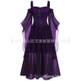 thumbnail image 1 of Disfraces De Halloween Bruja Cosplay Góticos Hombros Descubiertos Vendaje De Malla Sheer Una Línea Larga Vestido De Fiesta Para Las Mujeres Desgaste, 1 of 4