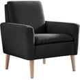 thumbnail image 6 of LOMANTOWN 28.7" Wide Linen Blend Upholstered Accent Chair, Modern Living Room Side Chair Single Sofa with Lounge Seat and Wood Legs Armchair,Dark Gray, 6 of 9
