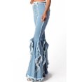 thumbnail image 5 of Purple Candy Womens Juniors Unique Rave Denim High Rise Flares (Small, Light Blue), 5 of 5