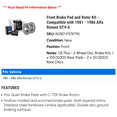 thumbnail image 2 of Front Brake Pad and Rotor Kit - Compatible with 1981 - 1986 Alfa Romeo GTV-6 - Centric, 2 of 2
