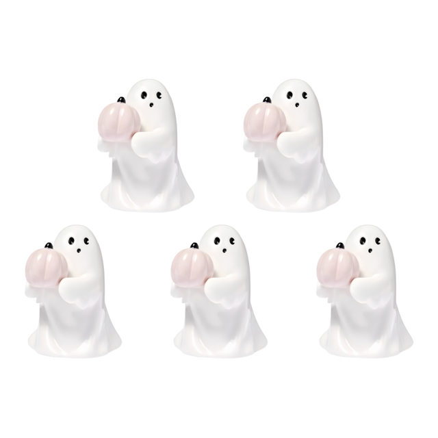 Bonita Estatua Calabaza Con Fantasma Halloween Mesa
