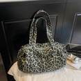 thumbnail image 2 of Hsqqdc Leopard Print Large Capacity Canvas Shoulder Tote Bag, Casual Hobo Handbag for Daily Commute Work, 2 of 7