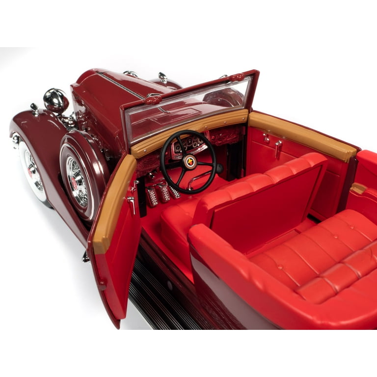 1934 Packard V12 Victoria Burgundy with Red Soft Top and Red
