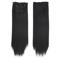 Vadktai Clip in Hair Extensions Real Human Hair Clip, Human Hair Clip in Extensions Black Women Invisible Natural Straight Seamless Clip on Hair Extensions